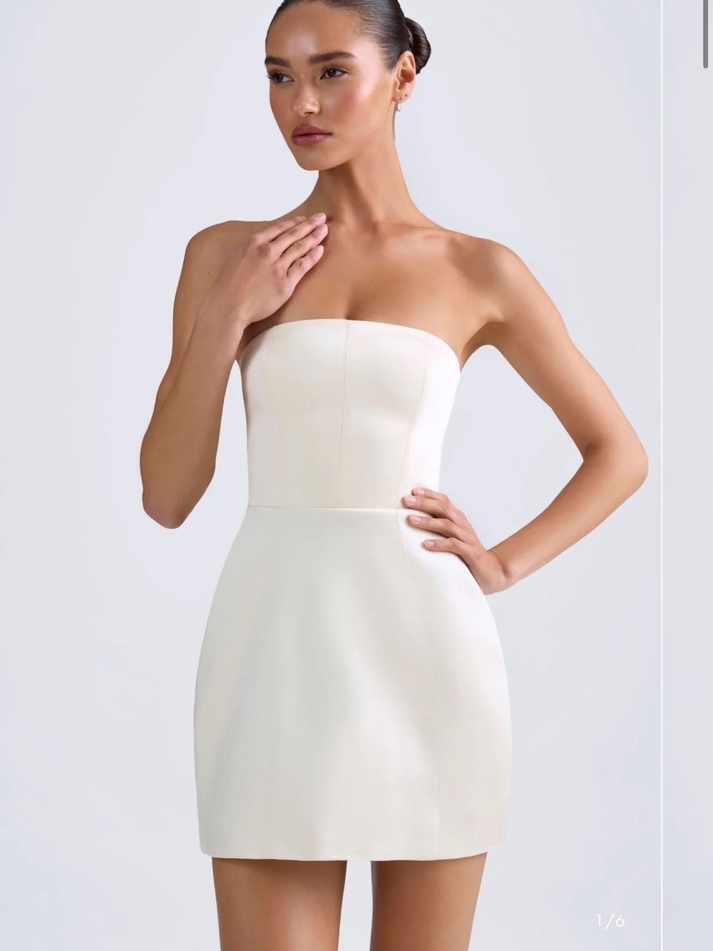 Oh Polly Strapless Ivory Mini Dress